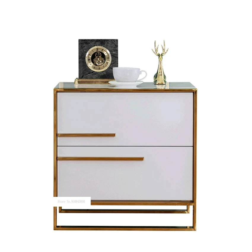 

912 простой современный прикроватный светильник, роскошная тумбочка, шкаф для хранения в спальне, ночной столик, отделка для выпечки, прикроватный шкафчик