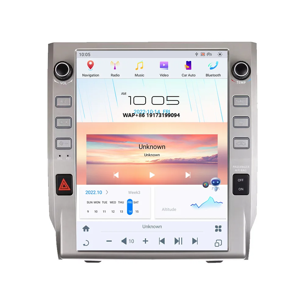 

12,1-дюймовое автомобильное радио на Android 13 для Tundra 2014-2019 с DSP, Carplay, навигацией и Mirrorlink, стерео головное устройство