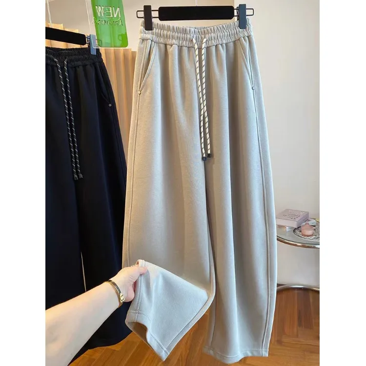 المرأة فضفاضة مستقيم الساق الموز السراويل عالية الخصر السراويل الكورية Sle تخفيف Faion Fce اصطف الخريف الشتاء وصول جديد #1