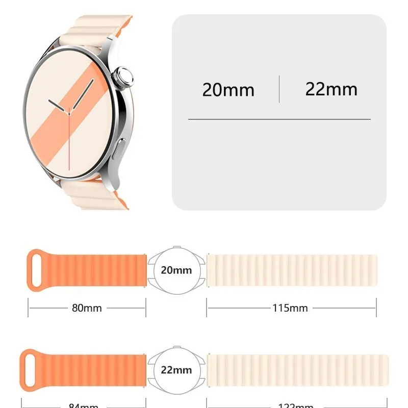 Cinturino magnetico per Samsung Galaxy watch 4 5 pro 6 Classic active 2 Bracciale con anello in silicone huawei GT 2-2e 3-4 gt2 band 22mm 20mm