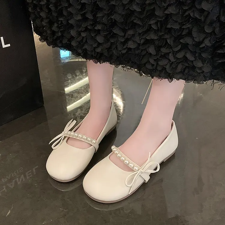 Shoes Woman Flats Round Toe Bow-Knot Shallow Mouth Soft Casual Female Sneakers Dress Comfortable Butterfly Moccasin Summer New P