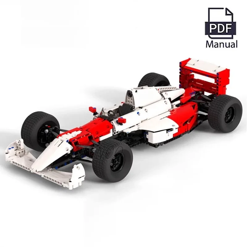 Customed MOC Ayrton Senna Formula 1 F1 Technical Cars Model 1:8 Bricks Building Block Kits Toys for Children Adults Gift