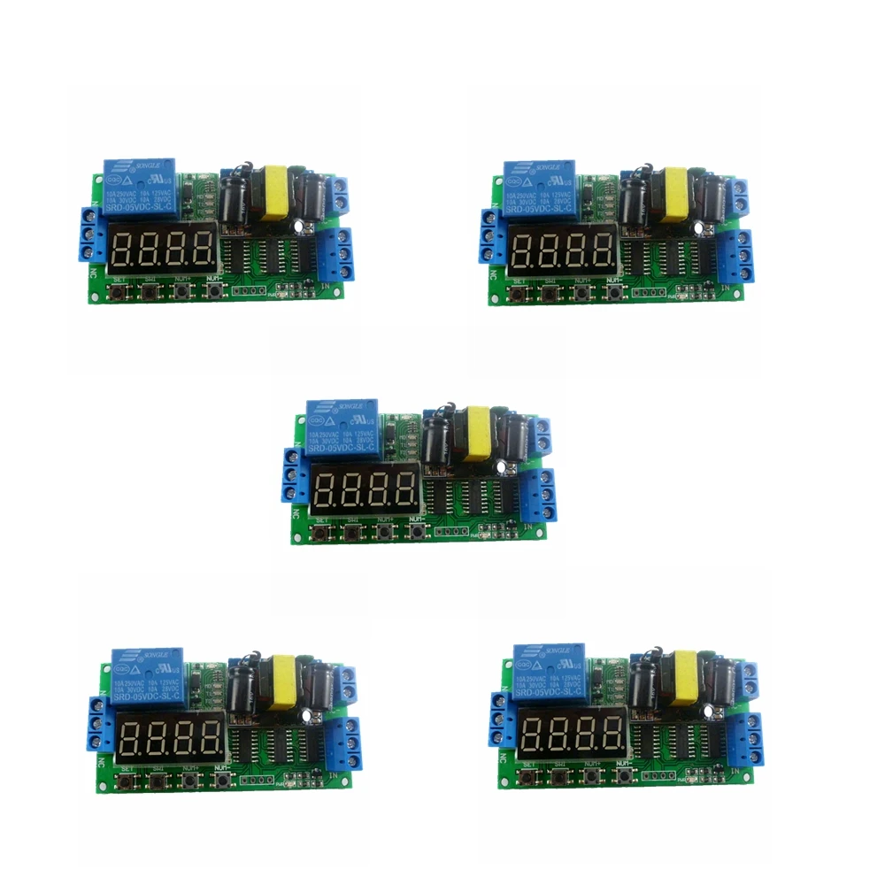 

5pcs AC 110V 220V / DC 5V Multifunction Delay Relay Timer Switch Digital tube LED controller