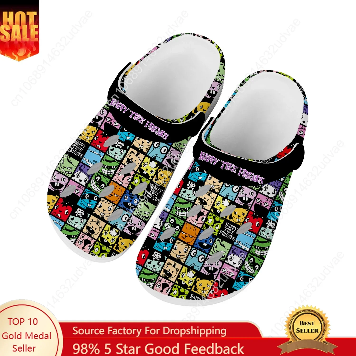 

Happy Tree Friends Water Shoe Mens Womens High Quality Fashion Home Garden Clogs Customizd Sandals Beach Breathable Hole Slipper