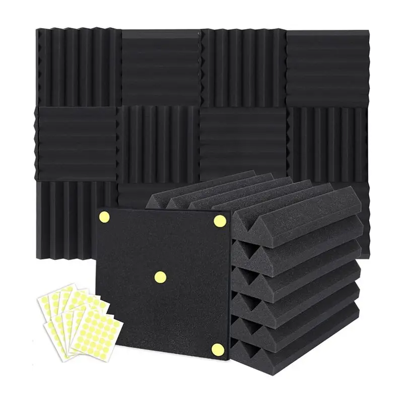 [A93Z!】 Acoustic Foam Panels Wedge 2 X 12 X 12 Inch, Soundproofing Foam Noise Cancelling Foam For Home Office Recoding