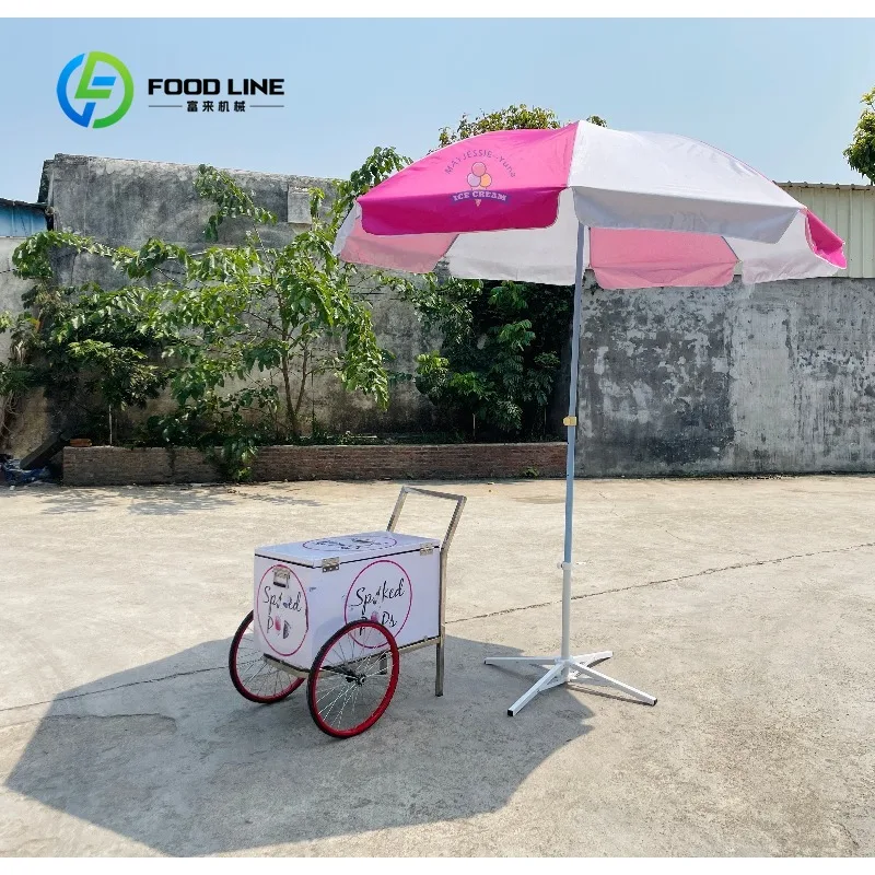 Food Truck Ice Cream Push Carts /ice Cream Popsicle Machine/ice Cream Cart Food Cart Customized