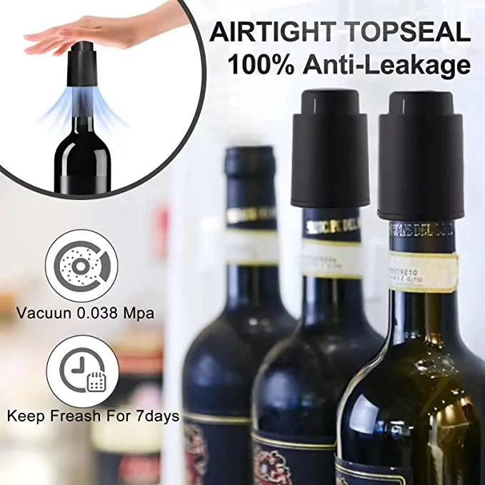 1PC Self-Locking Wine Stopper，Wine Pump Vacuum Stopper, Wine Savers Vacuum Pump Stopper For Glass Bottles