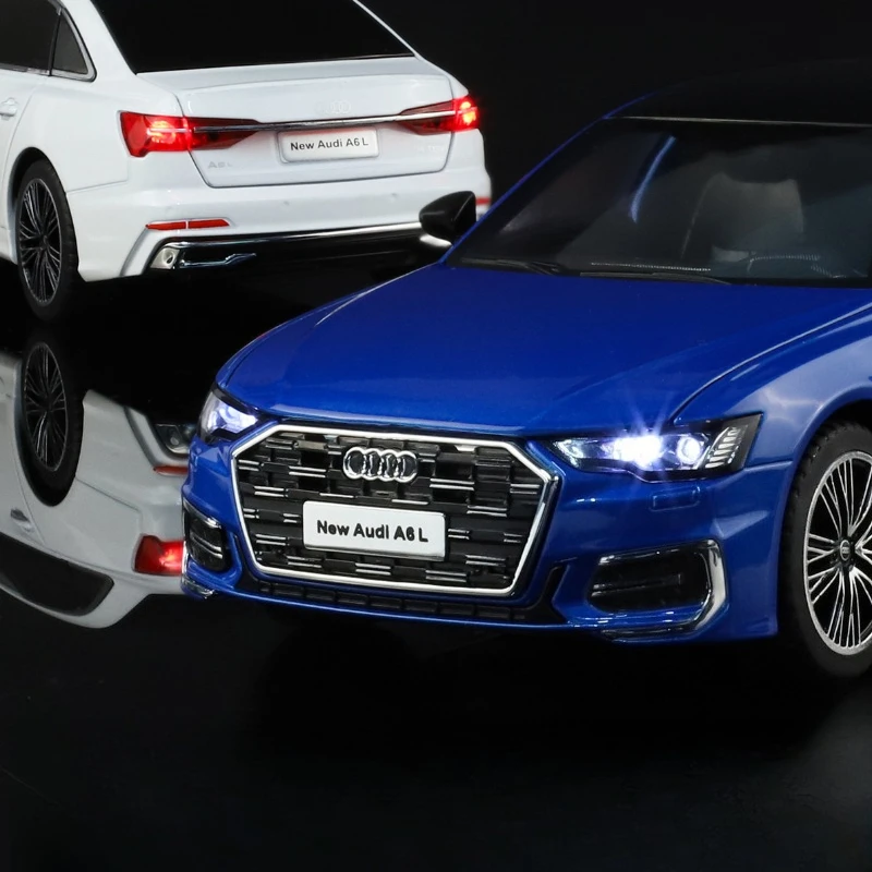1:24 A6L Alloy Car Model Diecast Metal Toy Vehicles Car Model High Simulation Sound and Light Collection Childrens Gifts