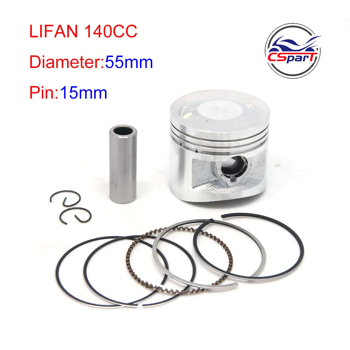 LF140 55MM 15MM Piston Rings Gasket Kit  1P55FMJ Lifan 140CC  Kaya Xmotos Apollo orion Dirt Pit Bikes Parts