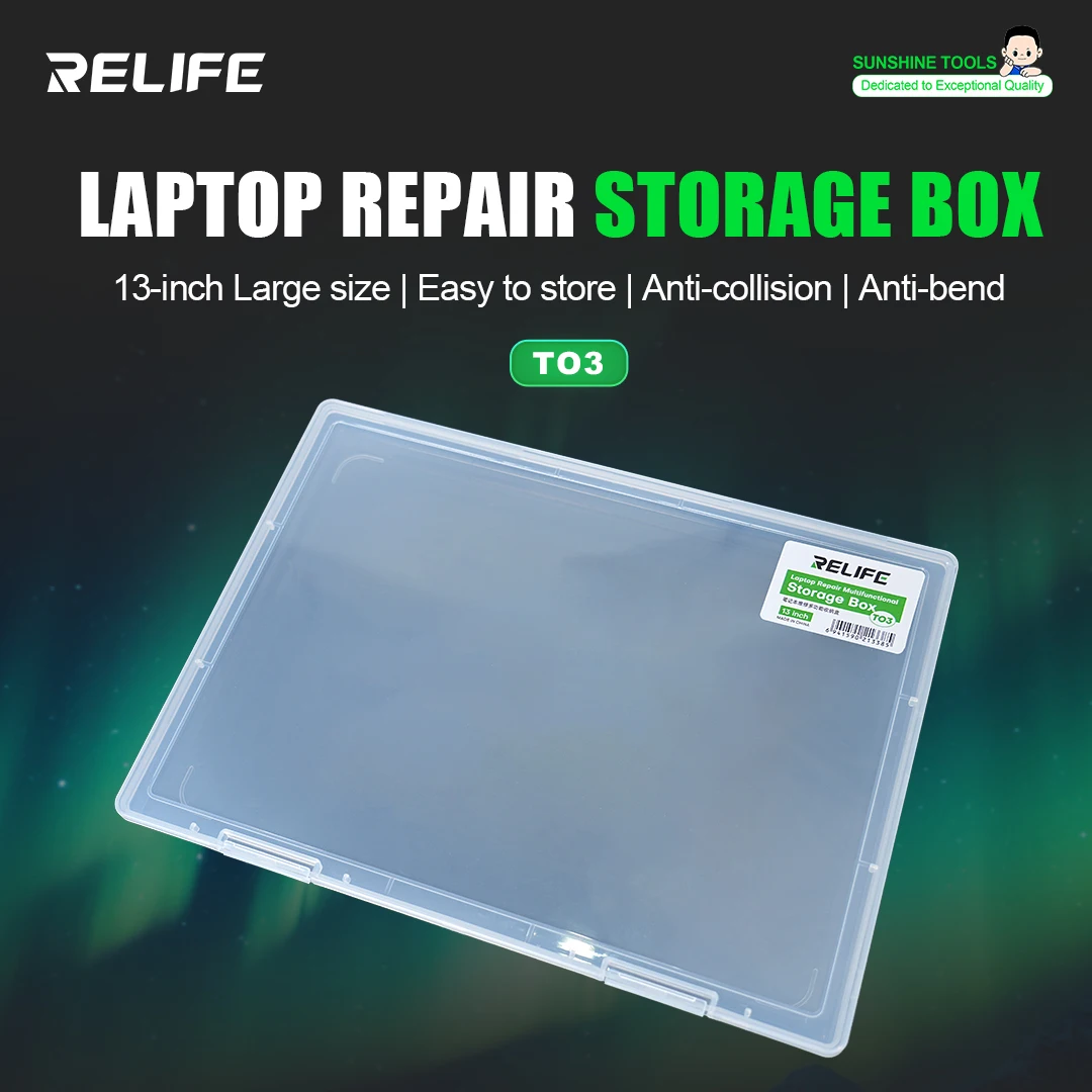 RELIFE TO3 Laptop Repair Multifunctional Storage Box Anti-collision Anti-bend 13-inch Large Storage Box Tools Collector