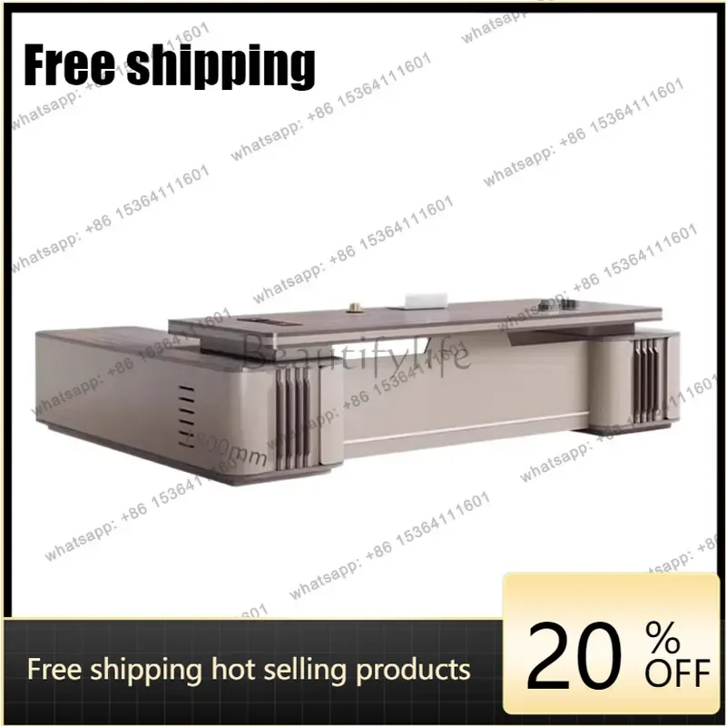 HJ President boss table simple modern light luxury office furniture large desk office table and chair combination