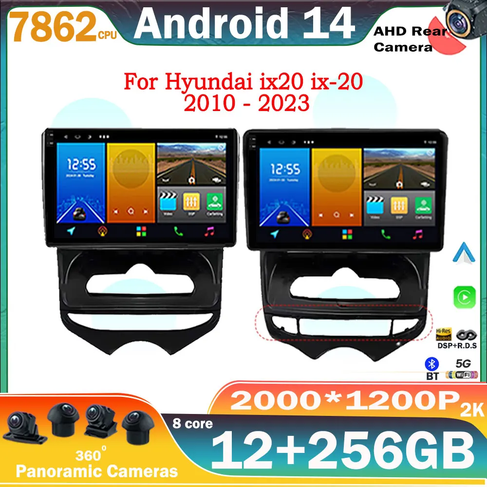 Android 14 For Hyundai ix20 ix-20 2010 - 2023 Carplay Android Car Radio Player Multimedia IPS QLED Navigation GPS Wifi Head Unit