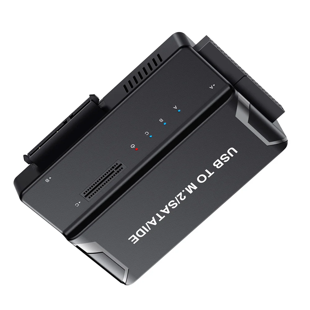USB 3.0 USB-C Type-C to Dual NVME M-key M.2 NGFF & SATA 2.5 3.5 Inch & IDE 40Pin SSD Docking Vertical External PCBA  Enclosure