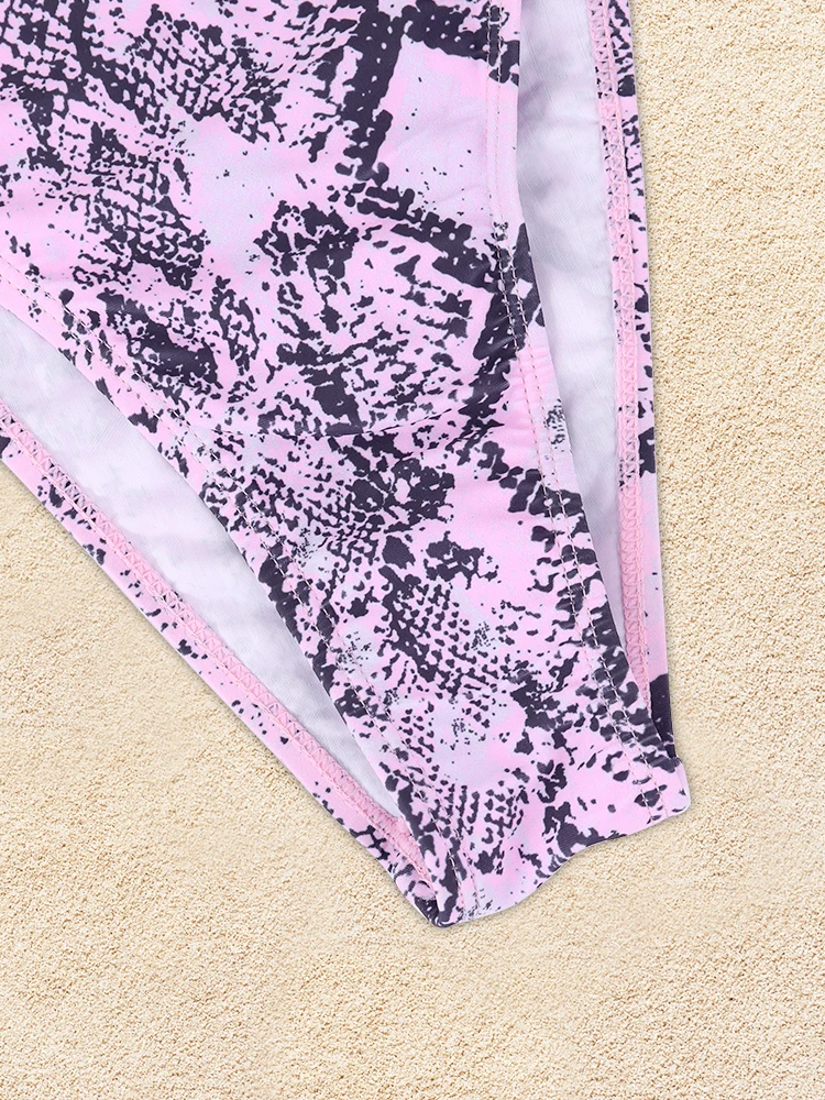 قطعة واحدة ملابس السباحة الرجعية يطبع للنساء الصيف بحر ثوب السباحة بلا أكمام عارية الذراعين بحر معلقة الرقبة ارتداءها #6