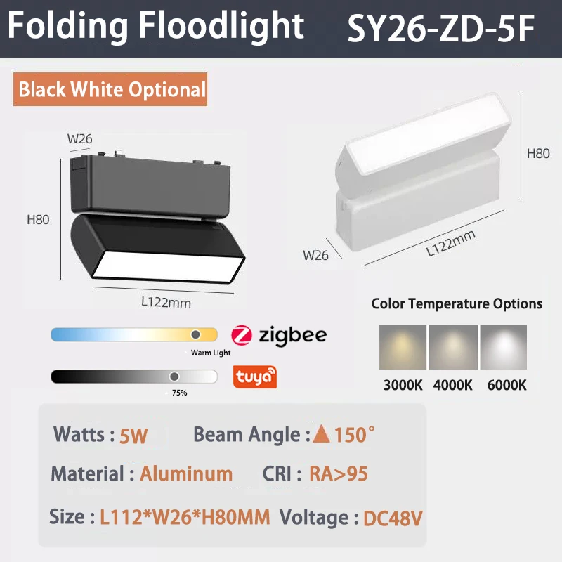 6MM Smart Tuya Zigbee Magnetisch Spoorlicht Dimbaar 48V Ultradunne Rail Opbouwmontagesysteem Zwart Wit Slanke Magneet Spoorlamp