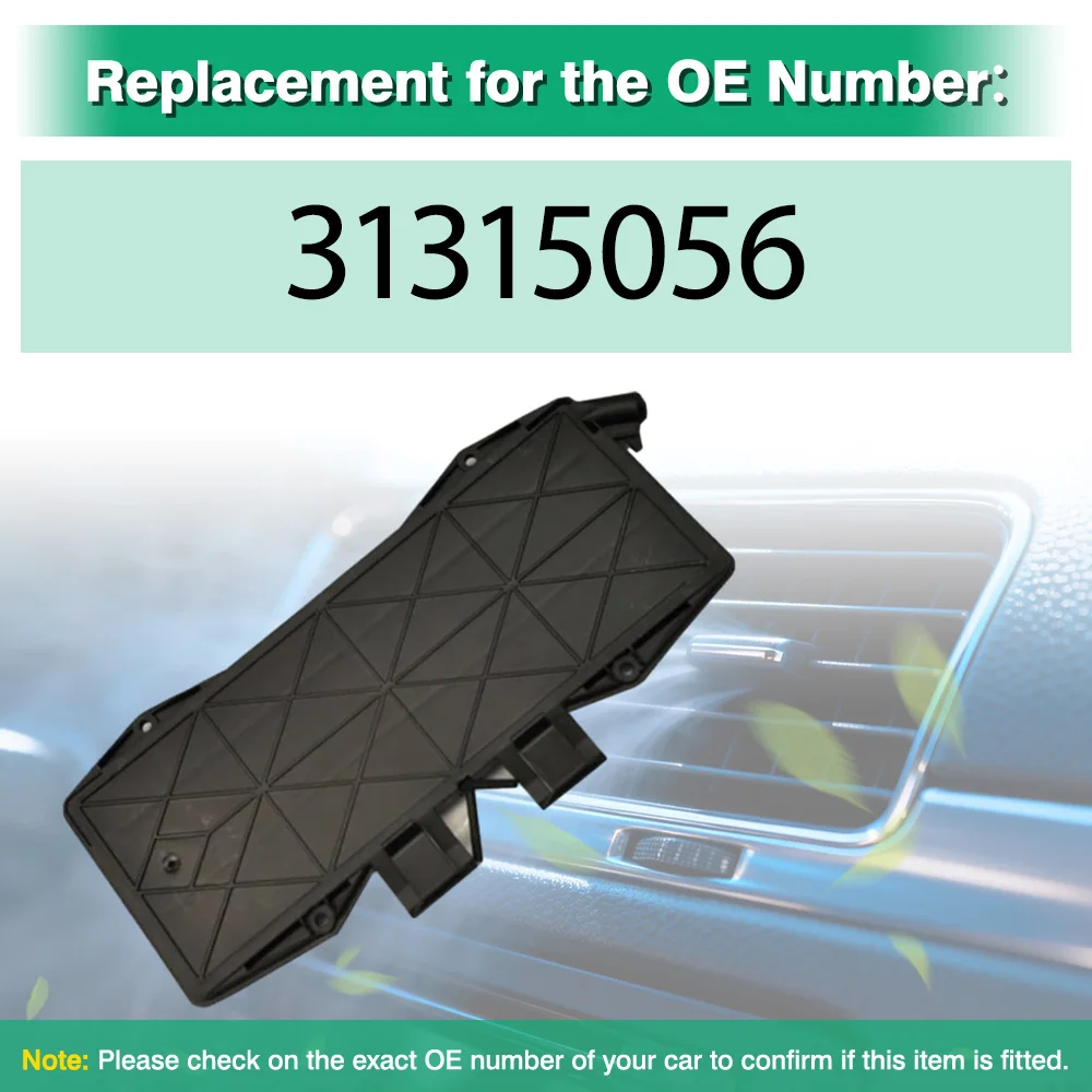 Für Volvo S60 V70 S80 XC70 XC90 2003 2004 2005 2006 Auto-Innenraumluftfilterabdeckung 31315056 ABS-Kunststoff Autozubehör