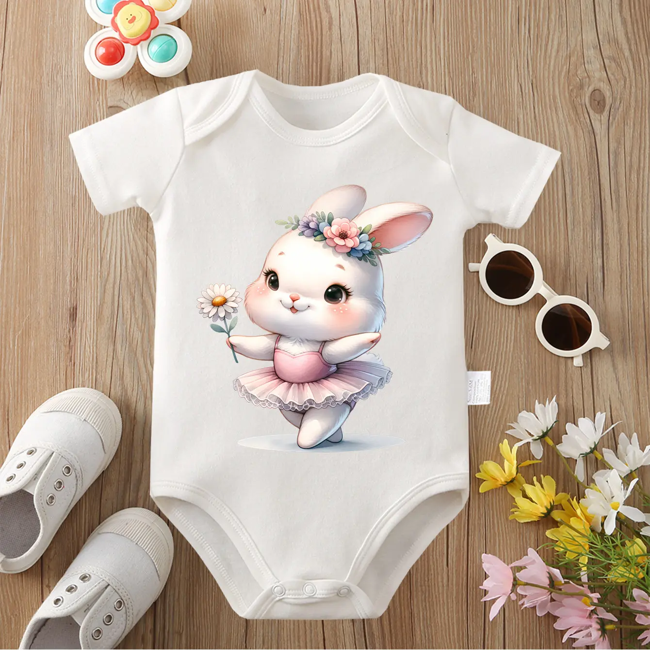 

Салфетки из чистого хлопка, как балет, изысканный принт, удобный комбинезон-боди для ребенка, комбинезон для новорожденных от 0 до 12 месяцев