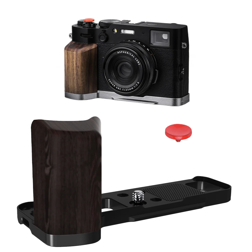 

L-Shape Handgrip for X100VI Camera,Built-in Quick Release Plate for Arca,Lightweight Silicone Side Handle with Shutter Button