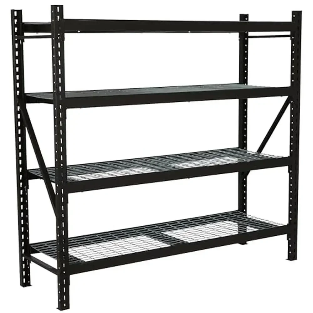 

Heavy Duty 4-Tier Steel Shelving Rack 77" x 24" x 72" Industrial Storage Solution