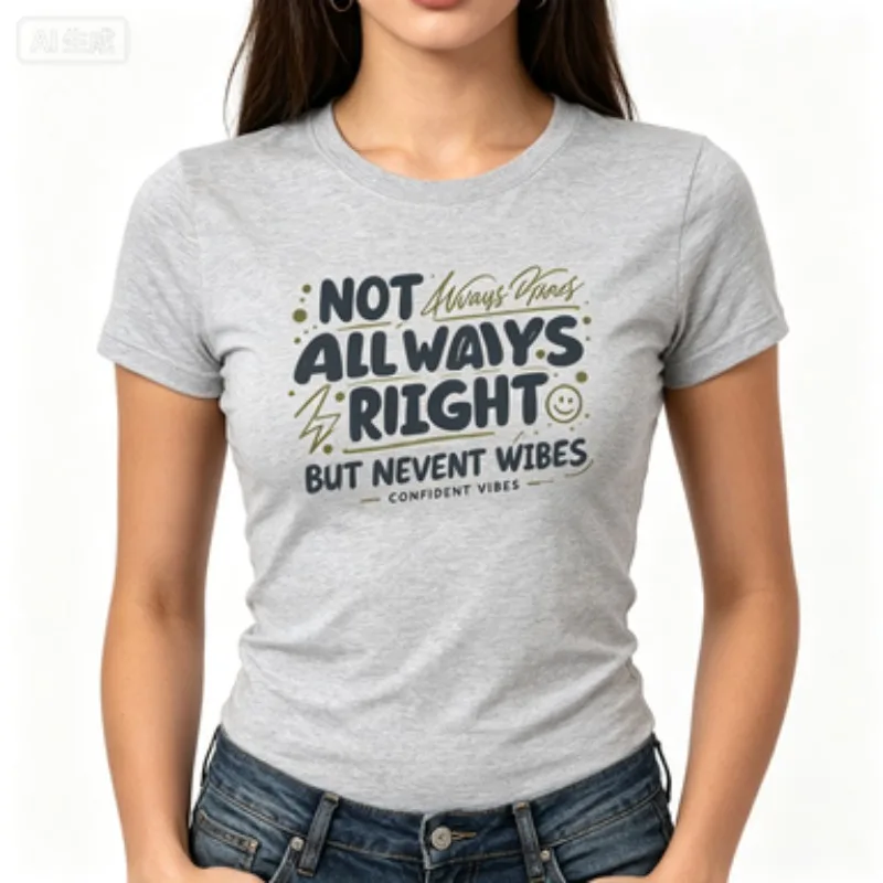 Women's T-Shirt Cool Interesting Letters Printed Tees Female Summer Tshirt Women Round Neck Casual Tshirt Tops