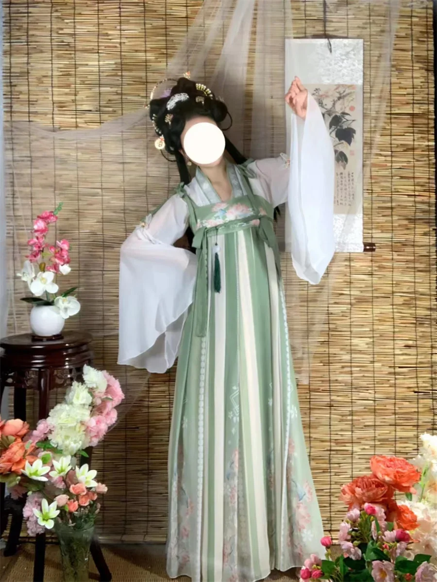 Costumes Hanfu traditionnels chinois pour femmes, performance de danse féminine trempée financièrement, robe de princesse airies