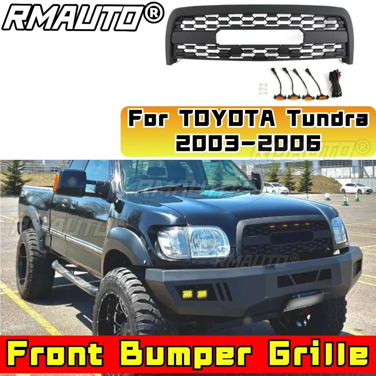 For TOYOTA Tundra Bumper Grill Racing Grills Car Front Grille Grillg Exterior Part For TOYOTA Tundra 2003-2006 Car Accessories