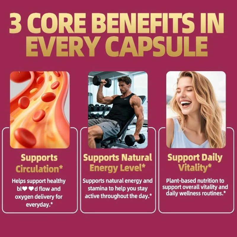 2555mg Beetroot Capsules, Olive Leaves, Hawthorn Fruit, Vegetarian, 60 Capsules
