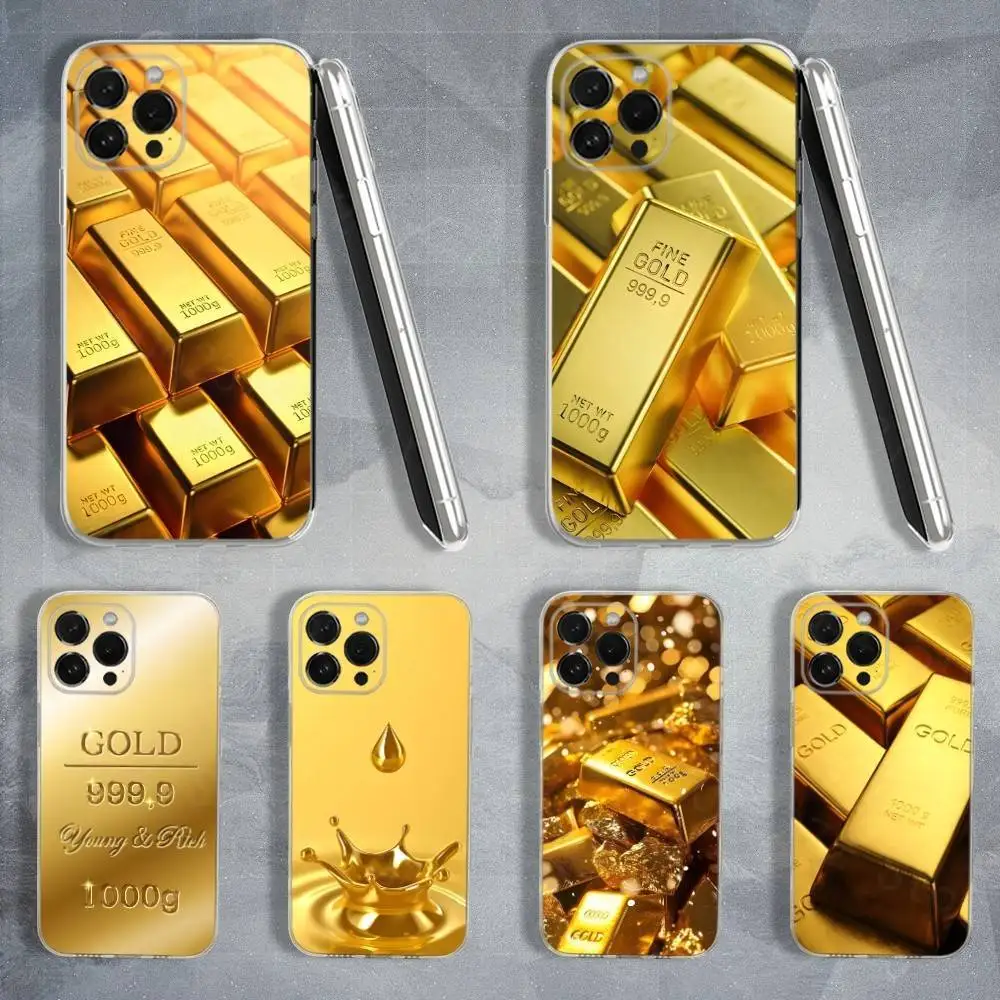 

Gold Art Cool Phone Case For iPhone 16,15,14,13,12,11 Pro,Max,Plus,X,XS,XR,SE,Mini Transparent Soft Cover