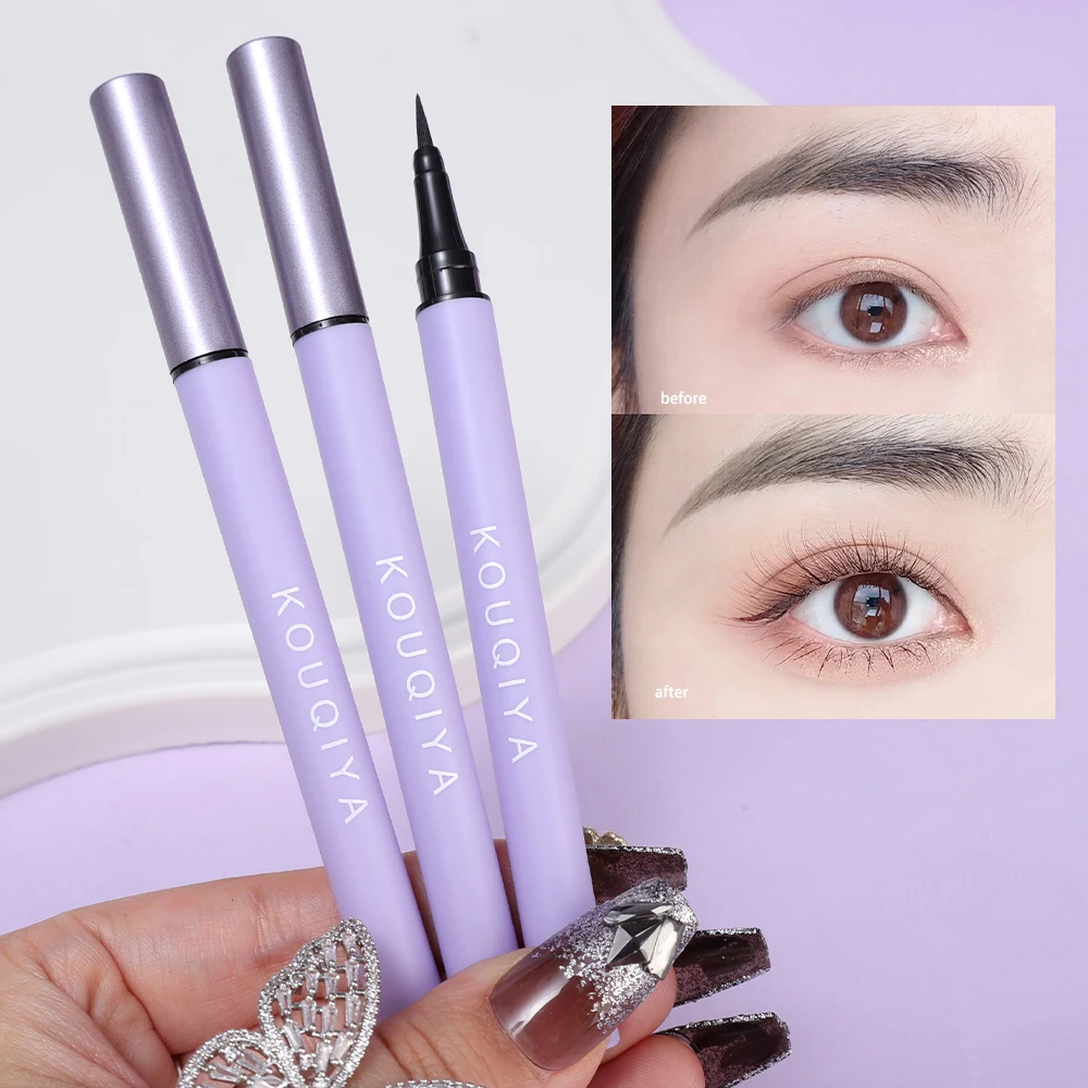 Eyeliner liquido nero penna Eyeliner impermeabile opaca Ultra Fine a lunga durata penna per trucco naturale senza sbavature ad asciugatura rapida bellezza