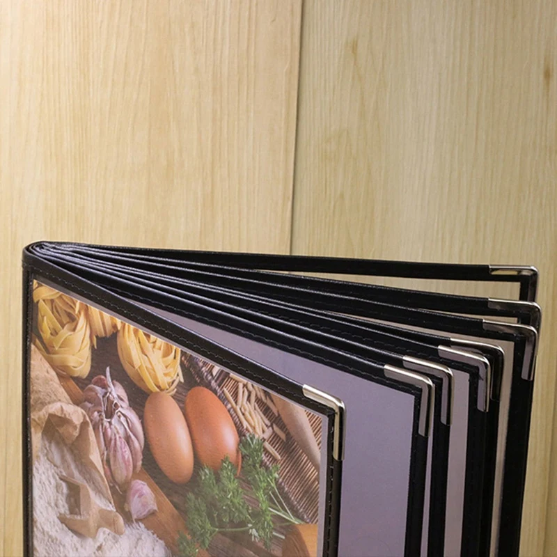 2X Transparent Restaurant Menu Covers For A4 Size Book Style Cafe Bar 8 Pages 16 View