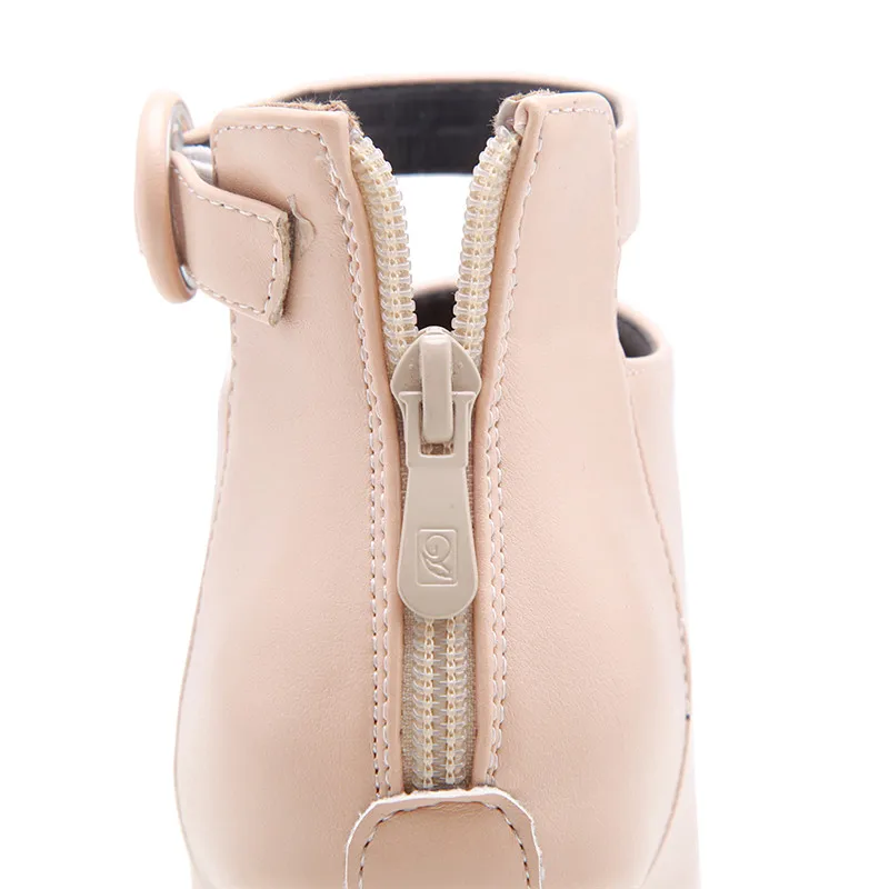 Ymechic-女性用のアンクルバックル付きのレトロなブーツ,ショートブーツ,カジュアル,さまざまな色,ジッパー付きブロック,ハイヒール,冬と秋,2023