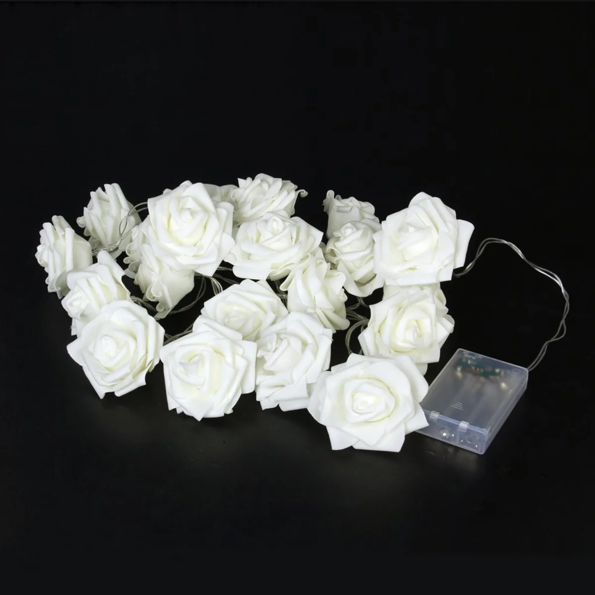 أضواء سلسلة زهرة الورد LED بيضاء تعمل فلاش ثابت مرنة لعيد الميلاد عيد الحب حفل زفاف حديقة #5