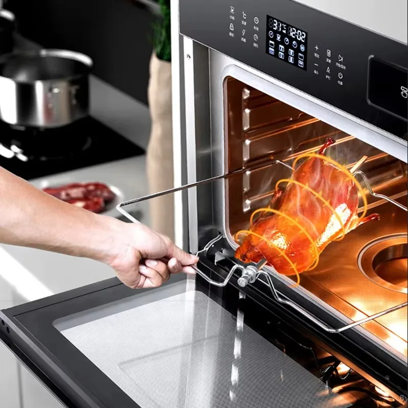 فرن بخار كومبي ذكي مدمج سعة 60 لتر مع باب زجاجي، خبز حراري دوار للبيتزا/الخبز/الكعك، المطبخ المنزلي والتجاري #4