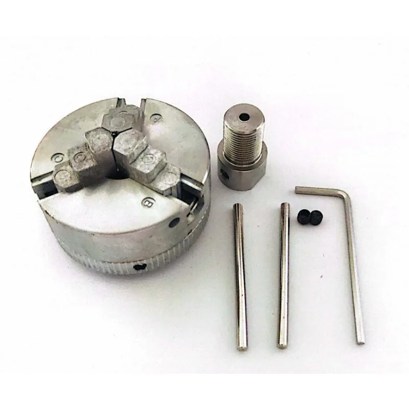 

Мини-станок с трехкулачковым, четырехкулачковым патроном + соединительный вал двигателя M12 * 1, износостойкий и долговечный.