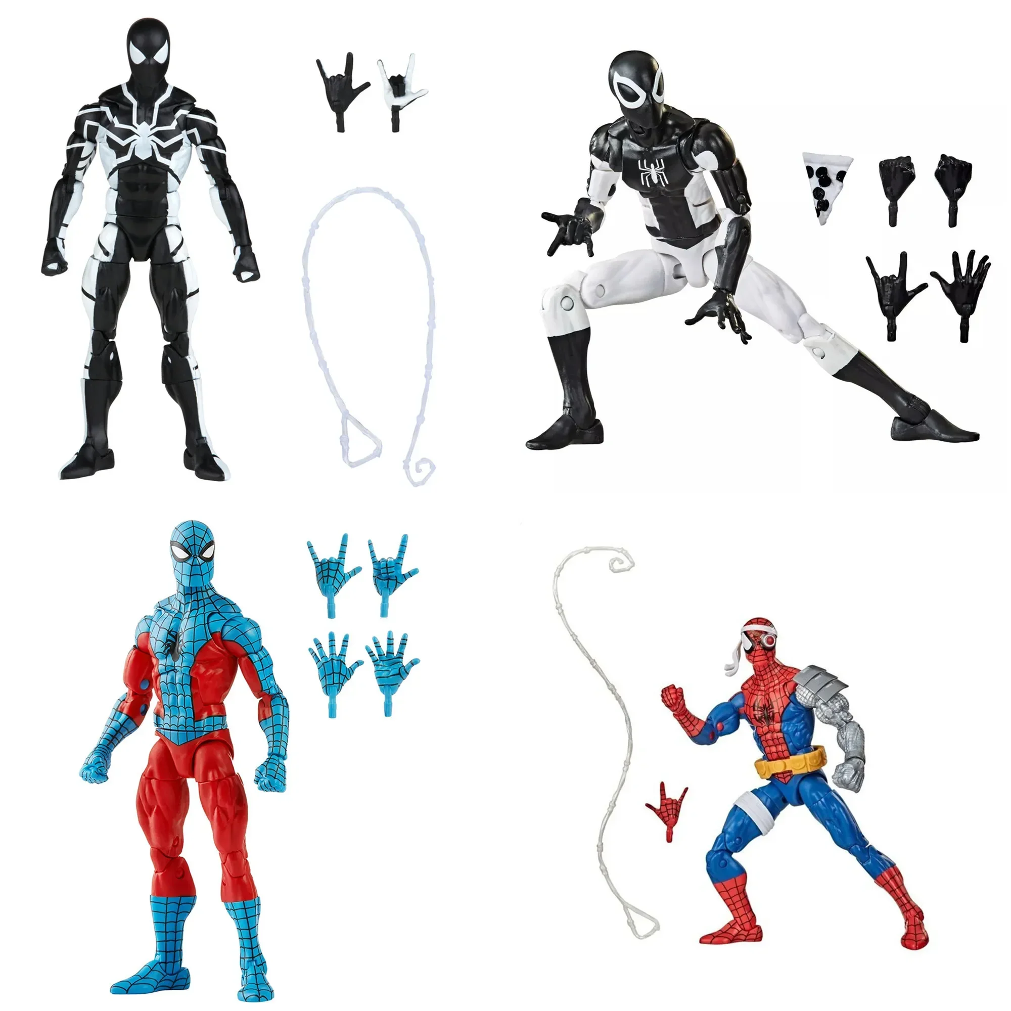 

Фигурки героев комиксов Marvel, легенды, винтаж, ретро, киборг, Человек-паук, будущее, основа под макияж, незаметный костюм, Web Man, негативная зона, пицца, 6 дюймов, игрушки