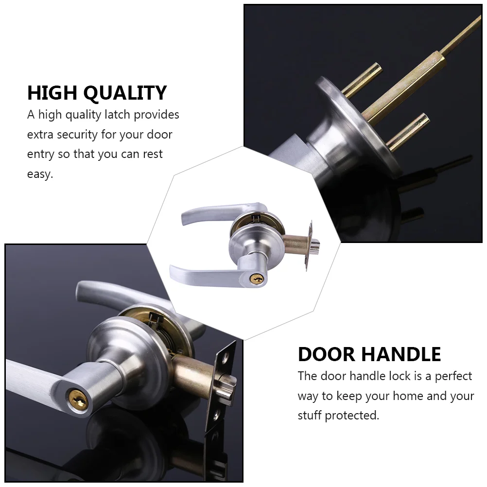 Three Lever Handle Lock Hotel Door Three-Bar Bedroom Safety Security Interior Locks Knob