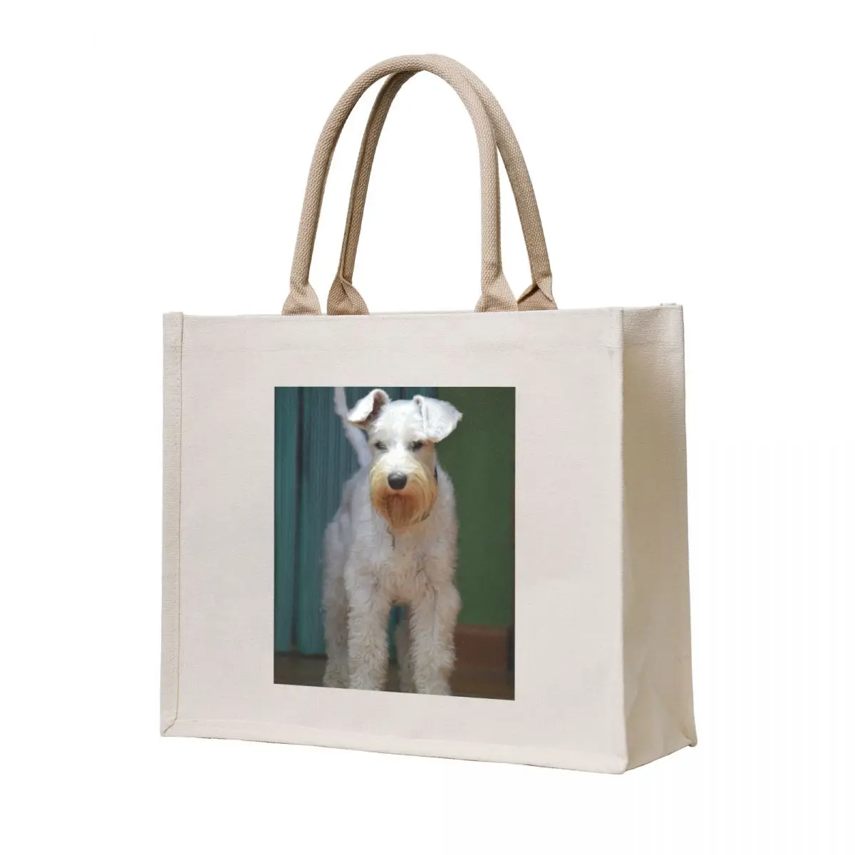 

White Schnauzer Tote Bag Fabric bag tote bag men's shopper women canvas cute tote