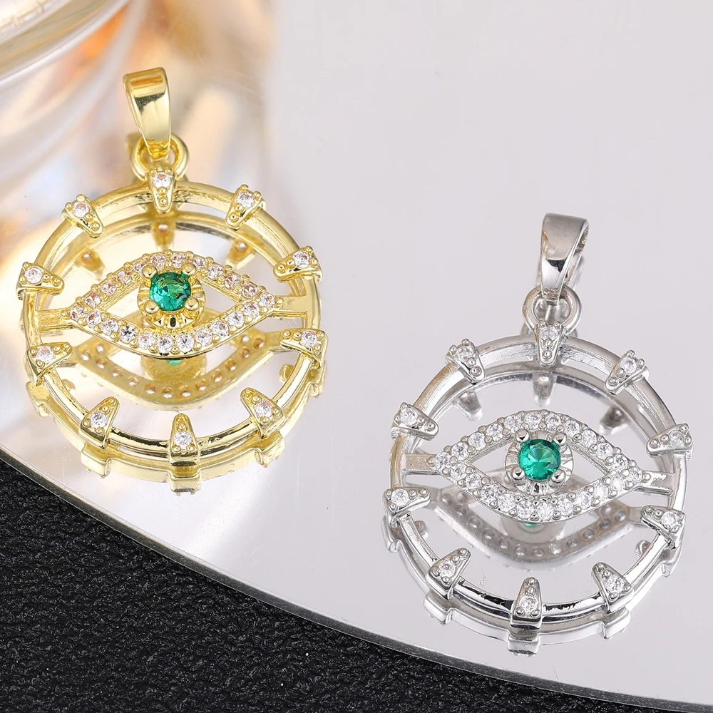Juya 18K Real Gold Plated Star Of David Palm Tree Bird Flower Love Heart Evil Eye Charms For DIY Fashion Pendant Jewelry Making image 3
