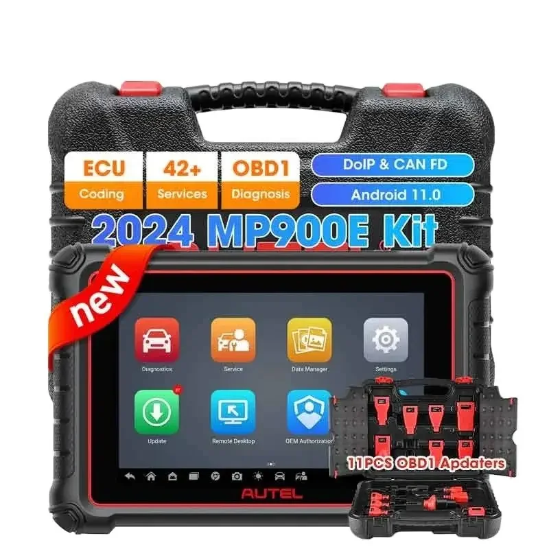 

Autel MaxiPRO MP900E KIT Автомобильные диагностические инструменты OBD2 Сканер ECU Кодирование 11, комплект адаптеров без OBDII PK MS906PRO