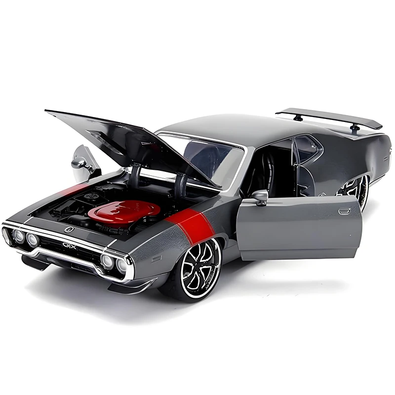 JADA 1:24 Plymouth GTX 440 1972 Auto in lega Fonde sotto pressione e veicoli giocattolo Modello di auto Modello in scala in miniatura per bambini