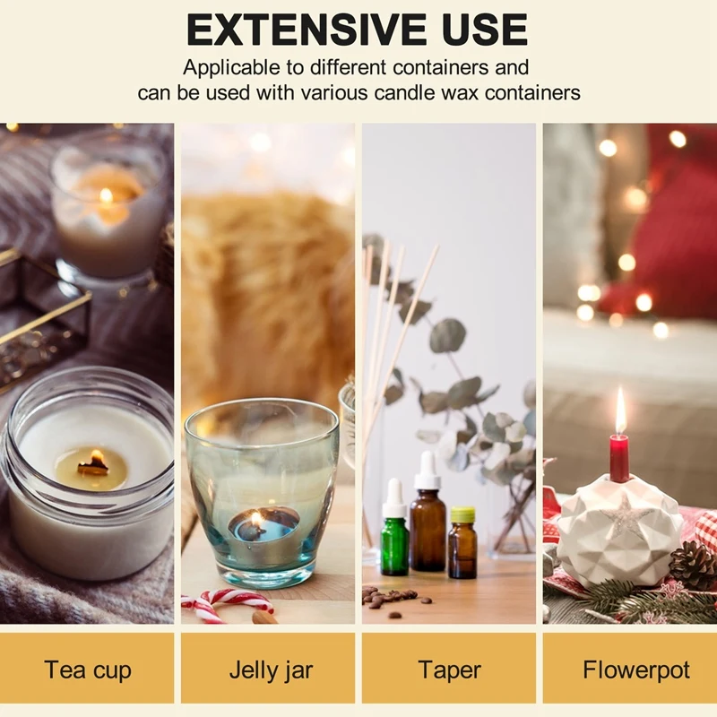 500 ชิ้นเทียน 1 นิ้วต่ําควันเทียน Wick กับแท็บโลหะชา Light Wicks สําหรับทําเทียน