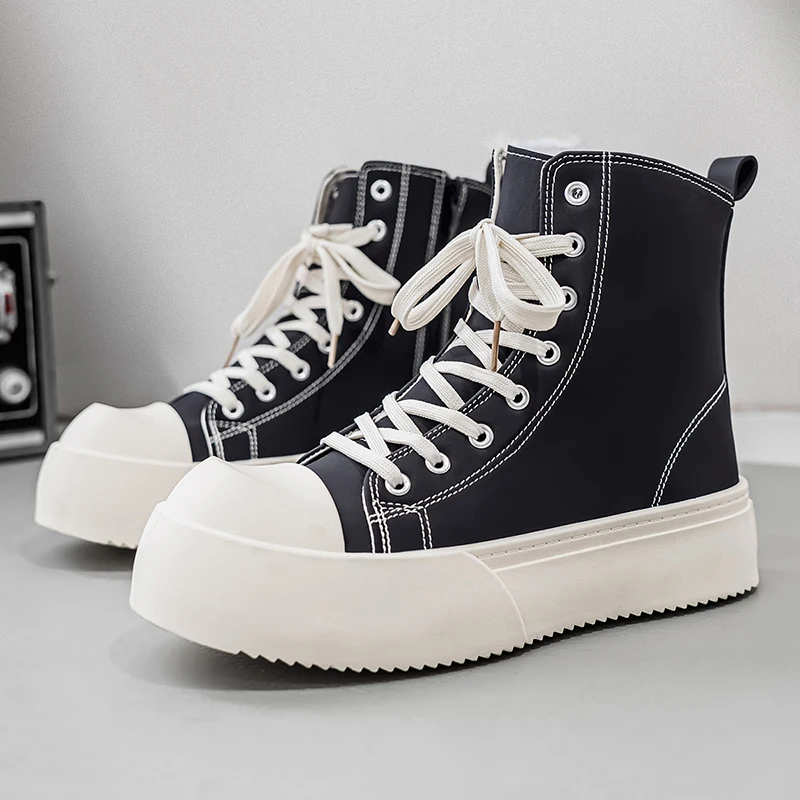 

Мужские кроссовки, высокие кожаные новые мужские туфли, самые продаваемые товары, зимняя мужская повседневная обувь 2025 года, уличные противоскользящие ботильоны