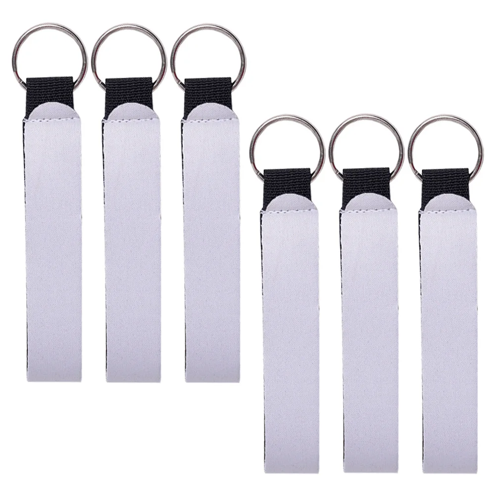 6pcs Diy Blank Wrist Lanyard Keychain Hanging Rope Heat Transfer Printing Sublimation Craft For Keys Bag Decor Gift