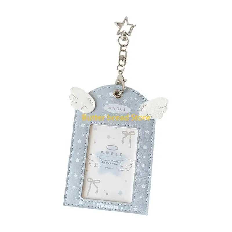 W89C Compacts 3 Inch Photo Holders Case With Antiscratch Leather Designs For Campus Cards Membership Cards, Easy To Carry