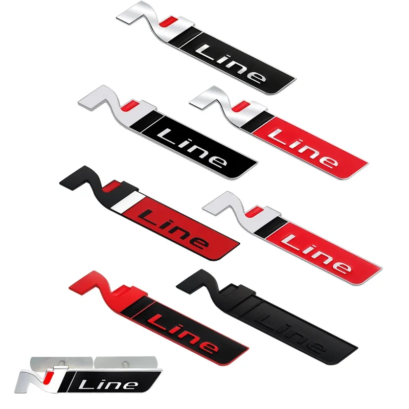 For Hyundai N LINE Fastback Tucson Veloster SONATA I20 I30 Accessories Car Front Grille Hood Rear Trunk Sticker Emblem Badge view 2