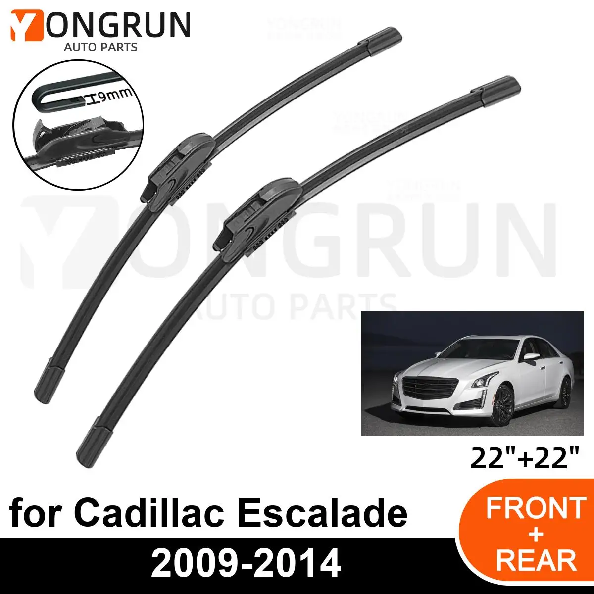 

Car Front Windshield Wipers For Cadillac Escalade 2009-2014 Wiper Blade Rubber 22"+22" Car Windshield Windscreen Accessories