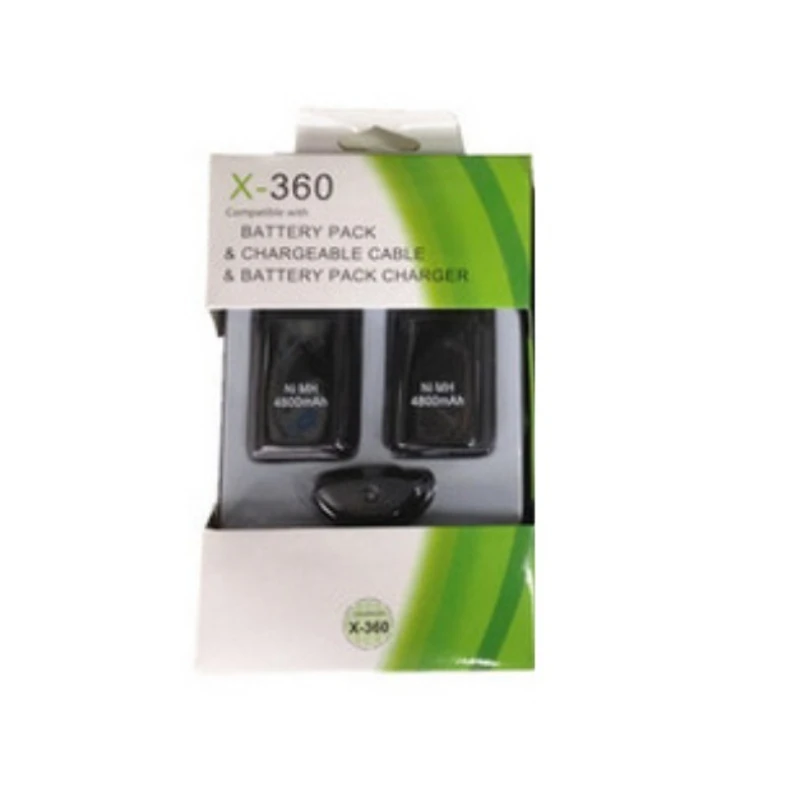 

USB Charging Cable + 2PCS 4800mAh Rechargeable Ni-MH Battery Pack for 360 for Wireless Gamepad Controller Batteries