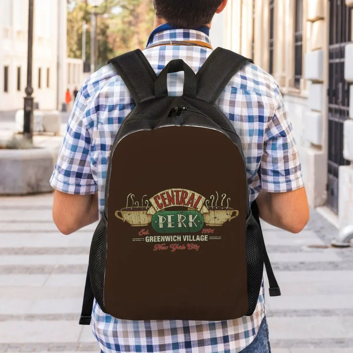 Central Perk Friends Logo Backpack Student Boys Girls BookBag School Bag Laptop Shoulder Bags