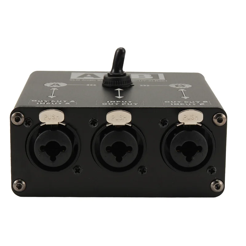 

Переключатель источника звука Ручной селектор 2 в 1, выход/1 в 2, 6,35/6,5 XLR аудиопереключатель для микрофона, микшера звуковой карты