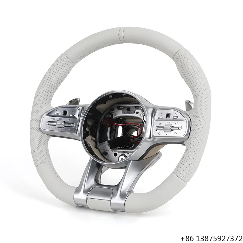 

White Full Leather Steering Wheel for C-class W205 CLS W218 GLA45 CL W216 C216 CL500 CL550 CL55 CL63 C43 C63